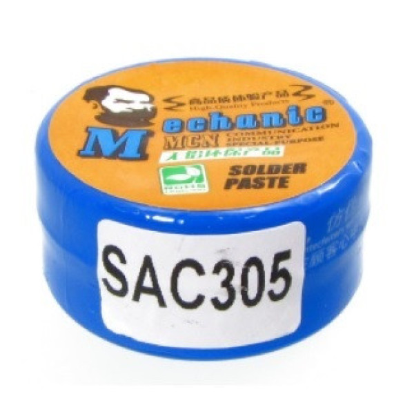 Паяльна паста BGA безсвинцева MECHANIC SAC305, 20 г, 217°C (Sn 96,5%, Ag 3%, Cu 0,5%)