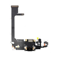 Шлейф (Flat cable) для iPhone 11 Pro Max з роз'ємом зарядки, мікрофоном (Чорний) Оригінал