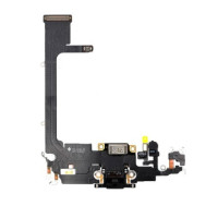 Шлейф (Flat cable) для iPhone 11 Pro з роз'ємом зарядки, мікрофоном (Чорний) Оригінал