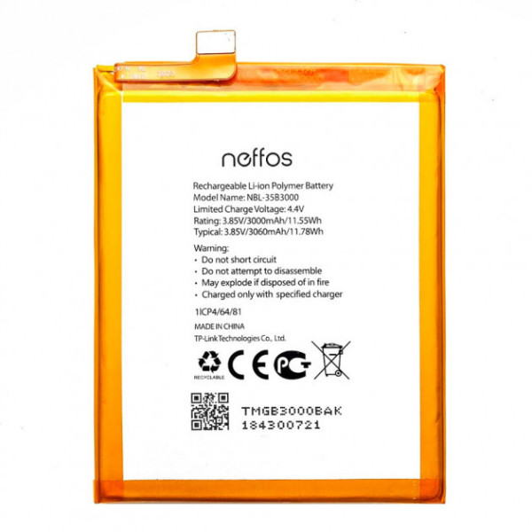 Аккумулятор (АКБ) NBL-35B3000 для TP-Link Neffos C7 TP910 | X9 TP913A(3.85V 3060mAh) Оригинал Китай