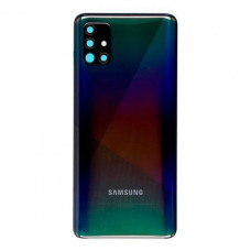 Задня панель корпусу (кришка) для  Samsung A51 2020 | A515 зі склом камери (Чорна) Оригінал Китай