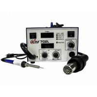 Паяльна станція Aina DN-702L (фен+паяльник, 2 LCD)