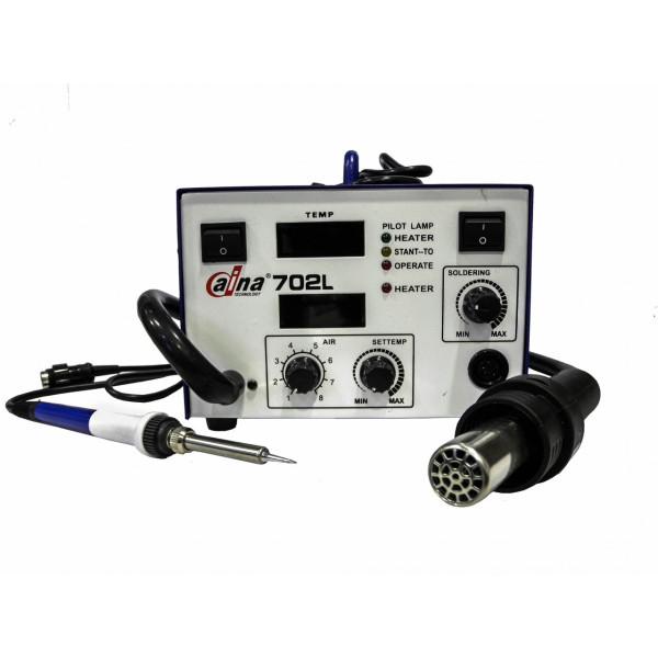Паяльна станція Aina DN-702L (фен+паяльник, 2 LCD)