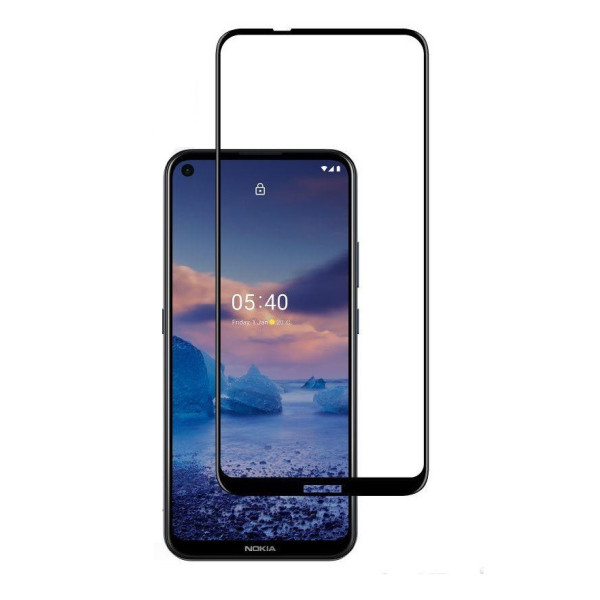 Стекло защитное для Nokia 5.4 (0,3мм, 5D, черное) Full Glue