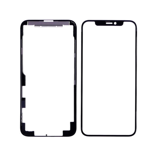 Стекло экрана для Apple iPhone 11 Pro с OCA пленкой HC в рамке (Черное) Оригинал Китай