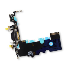 Шлейф (Flat cable) Apple iPhone SE 2020 с разъемом зарядки, разъемом наушников и микрофоном (Черный) Оригинал