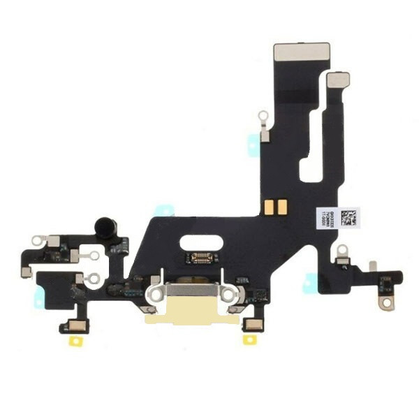 Шлейф (Flat cable) Apple iPhone 11 с разъемом зарядки и микрофоном (Желтый)