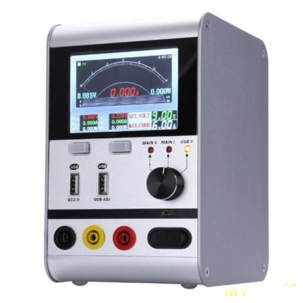 Блок живлення HR3006, 30V 6A з кольоровим дисплеєм HD (1280*720), USB QC 3.0, USB ADJ