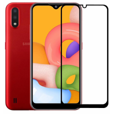 Стекло защитное для Samsung A015 | A01 (2020) (0,3мм, 5D, черное) Full Glue