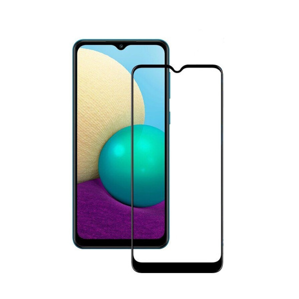 Стекло защитное для Samsung A022 | A02-2021 (0,3мм, 5D, черное) Full Glue