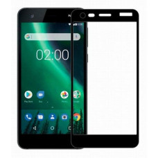 Стекло защитное для Nokia 2 (0,3мм, 5D, черное) Full Glue