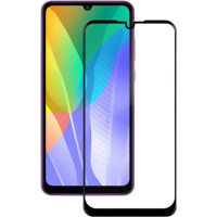 Стекло защитное для Huawei Y6P (0,3мм, 5D, черное) Full Glue
