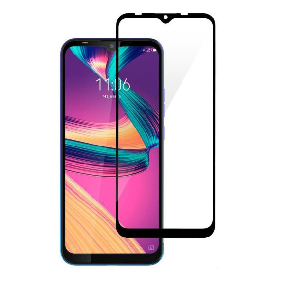 Скло захисне для Tecno Spark 4 | 4 Lite (0,3мм, 5D, чорне) Full Glue