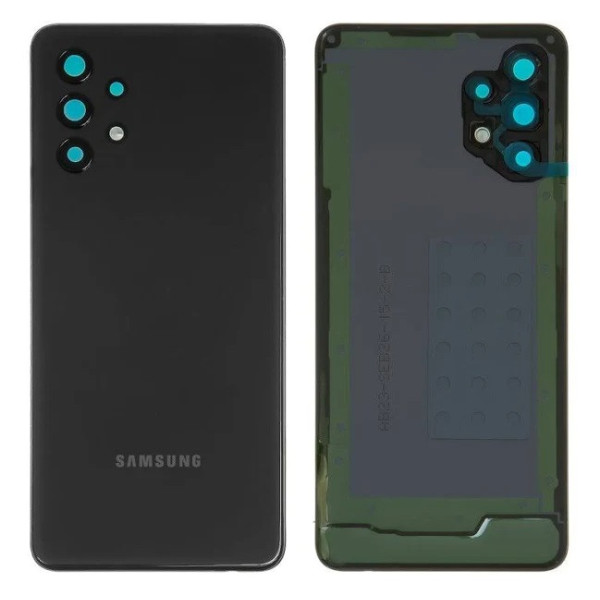 Задня панель корпусу (кришка) для Samsung A325 Galaxy A32 (2021) зі склом камери (Чорна) Awesome Black
