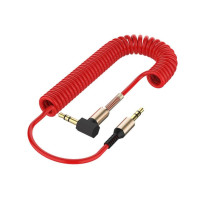 AUX кабель SP-206 3.5 | 3.5 пружинний (Червоний) 1.5m Оригінал