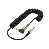 AUX кабель SP-206 3.5 | 3.5 пружинний (Чорний) 1.5m Оригінал