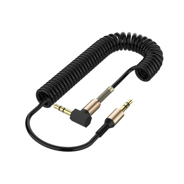 AUX кабель SP-206 3.5 | 3.5 пружинний (Чорний) 1.5m Оригінал