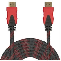 HDMI кабель 1.4V с нейлоновой оплеткой и позолоченными коннекторами 3m (Черно-красный) Оригинал