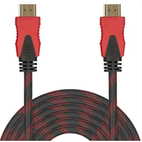 HDMI кабель 1.4V с нейлоновой оплеткой и позолоченными коннекторами 3m (Черно-красный) Оригинал