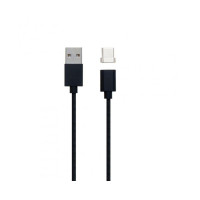 USB кабель магнітний Clip-On у тканинному обплетенні Type-C, 1m (Чорний) Оригінал