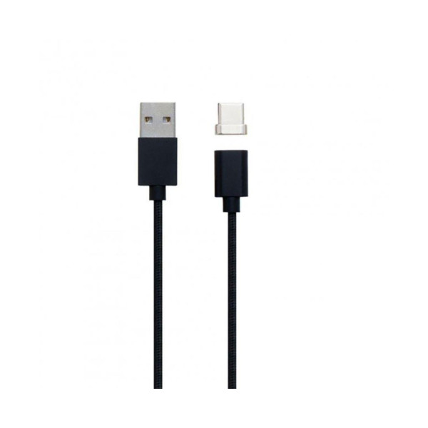 USB кабель магнітний Clip-On у тканинному обплетенні Type-C, 1m (Чорний) Оригінал