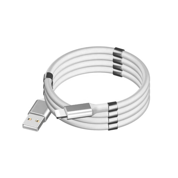 USB кабель магнітний Supercalla Lightning, 1m (Білий) Оригінал