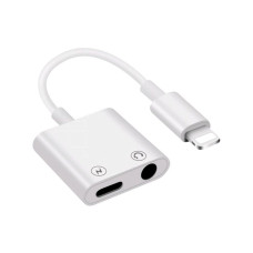 Перехідник для Apple Lightning на 3.5 + Lightning 0,1m (Білий)