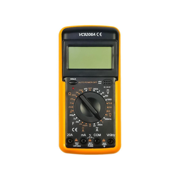 Мультиметр цифровой VC9208A с термопарой (ток до 20A)