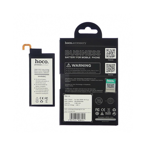 Аккумулятор (АКБ) Hoco EB-BG925ABE для Samsung G925 S6 Edge | G925F (3.85V 2600 mAh) Оригинал