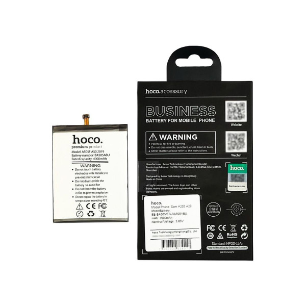 Аккумулятор Hoco EB-BA505ABU для Samsung A205 A20 | A305 A30 | A307 A30s (3.85V 3900mAh) Оригинал