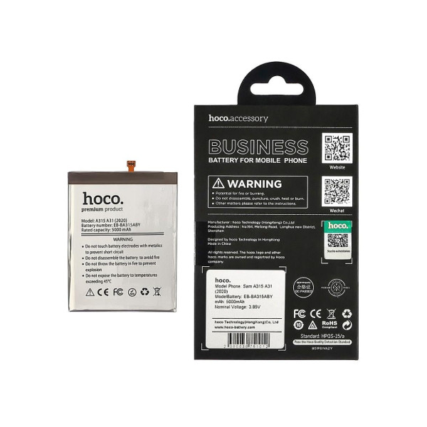 Аккумулятор (АКБ) Hoco EB-BA315ABY для Samsung A315 A31 (2020) (3.85V 5000mAh) Оригинал