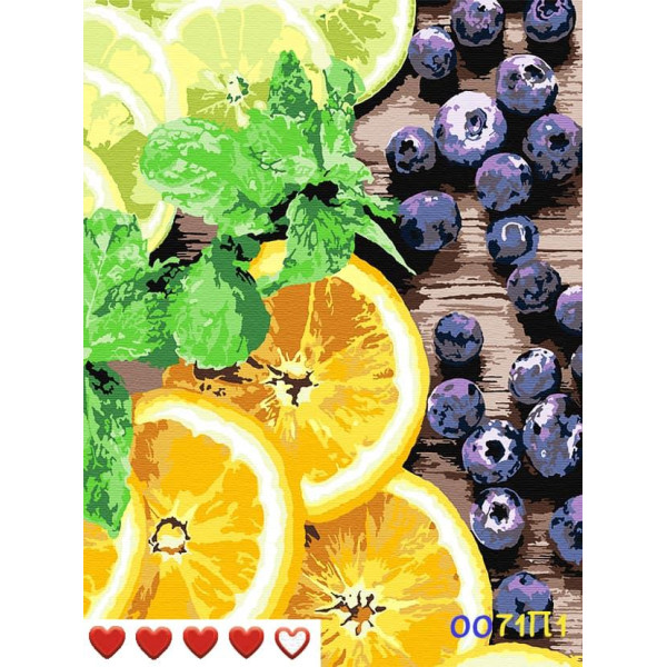 Картина за номерами (малювання по цифрам, живопис) 0071П1  (Fruits)
