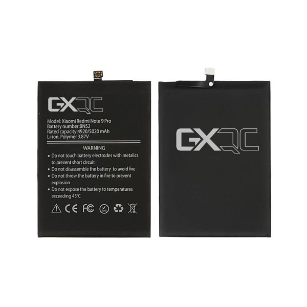 Аккумулятор (АКБ) GX BN52 для Xiaomi Redmi Note 9 Pro (4920mAh | 5020mAh)