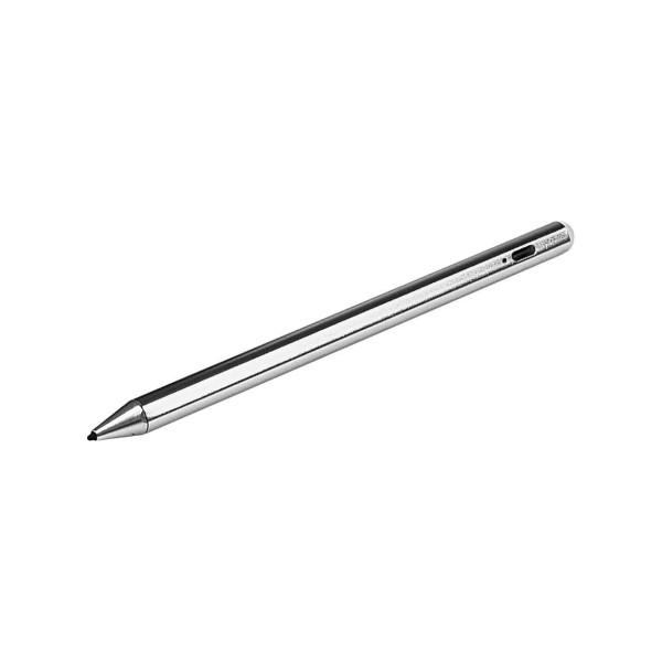 Емкостный стилус (высокоточный, алюминиевый) для Apple iPad с батареей и кнопкой вкл | выкл (Серебристый)
