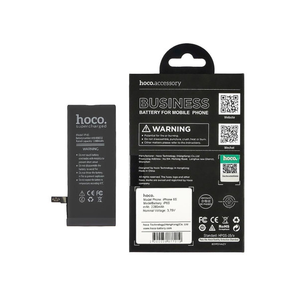 Акумулятор АКБ Hoco для Apple iPhone 6S, посилений (3.75V, 2280mAh) Оригінал