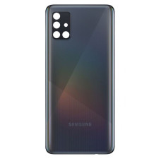 Задняя панель корпуса (крышка) Samsung A515 Galaxy A51 со стеклом камеры (Черная)