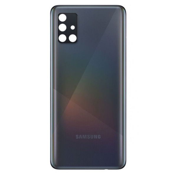 Задняя панель корпуса (крышка) Samsung A515 Galaxy A51 со стеклом камеры (Черная)