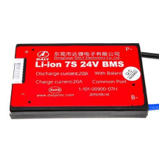 Плата захисту акумулятора BMS Daly 7S (20A, 24v, li-ion)