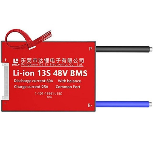 Плата BMS Daly Li-ion 48V 13S 50A вологозахисна, з балансиром