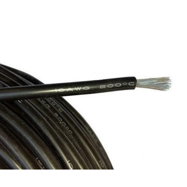 Силіконовий багатожильний гнучкий провід AWG 8 black (1 метр)