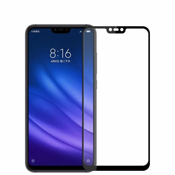 Стекло защитное для Xiaomi Mi 8 Lite (0,3мм, 5D, черное) Full Glue