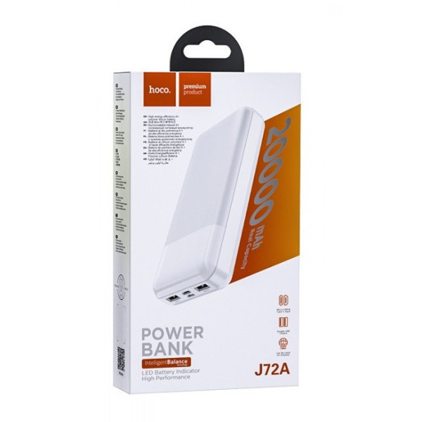 Зовнішній акумулятор (Power bank) Hoco J72A Easy travel 20000 mAh (Білий)