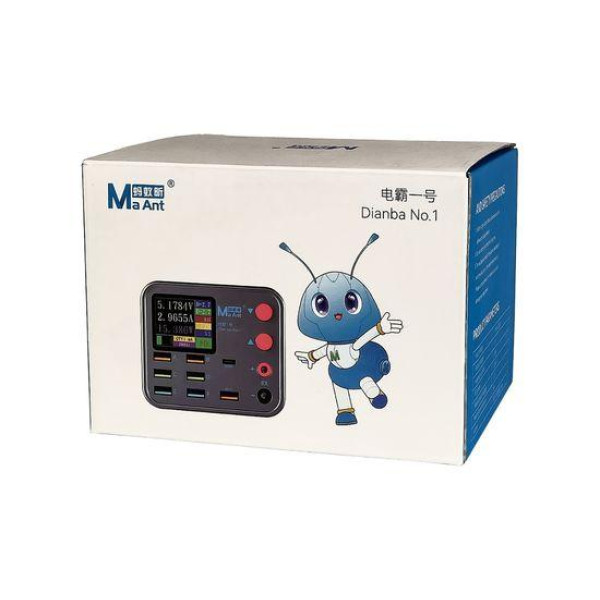 Зарядная станция Ma Ant Dianba No.1 (цифровая индикация 6 USB 2А | 1 USB QC 3.0A | 1 PD 20W | Wireless fast charging 10W | EX)