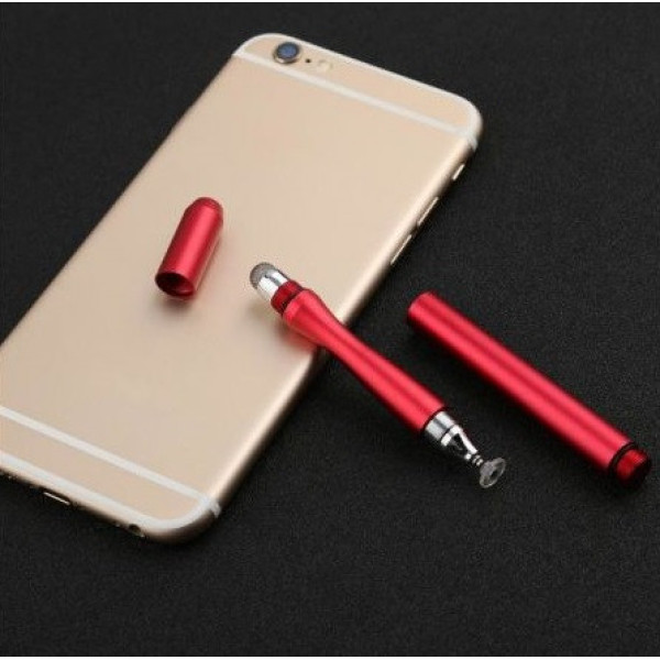 Емкостный стилус Jot Pro двусторонний металлический с изгибом (Красный)