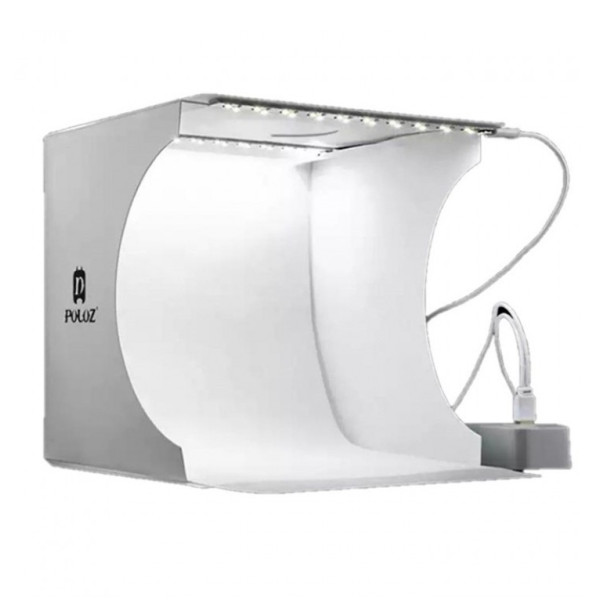 Лайткуб (фотобокс) Puluz PU5022 у комплекті з 2 LED панелями (24 х 23 х 22 см) Білий