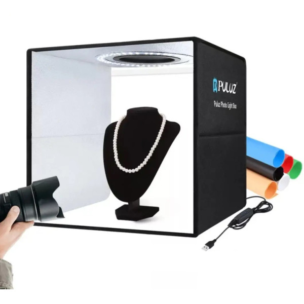 Лайткуб (фотобокс) Puluz PU5025B LED (25 х 25 х 25 см) Чорний