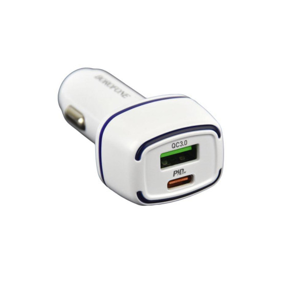 Автомобильное зарядное устройство Borofone BZ14A PD20W+QC3.0 Type-C to Type-C 3A