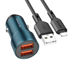 Автомобильное Зарядное Устройство Borofone BZ19 Wisdom Lightning 2.4A