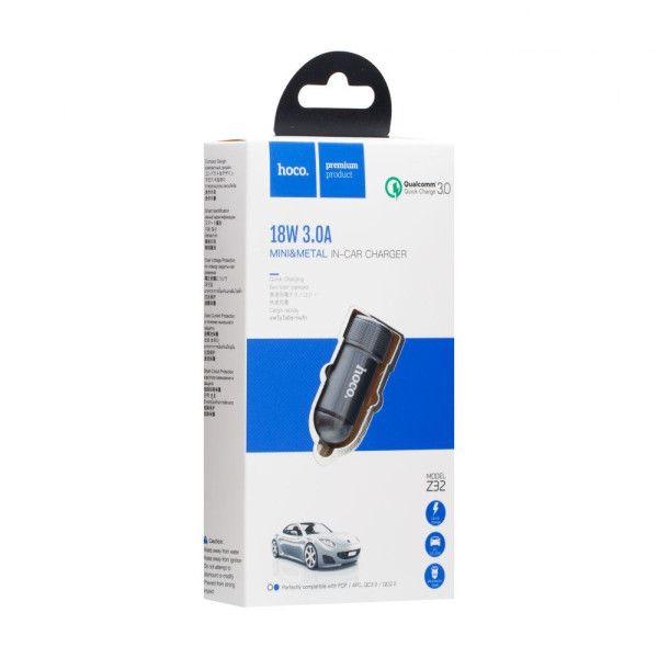 Автомобильное Зарядное Устройство Hoco Z32 Speed Up QC3.0 18W 3A