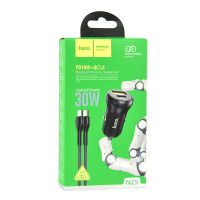 Автомобильное Зарядное Устройство Hoco NZ5 Smooth road PD 30W+QC3.0 Type-C to Type-C